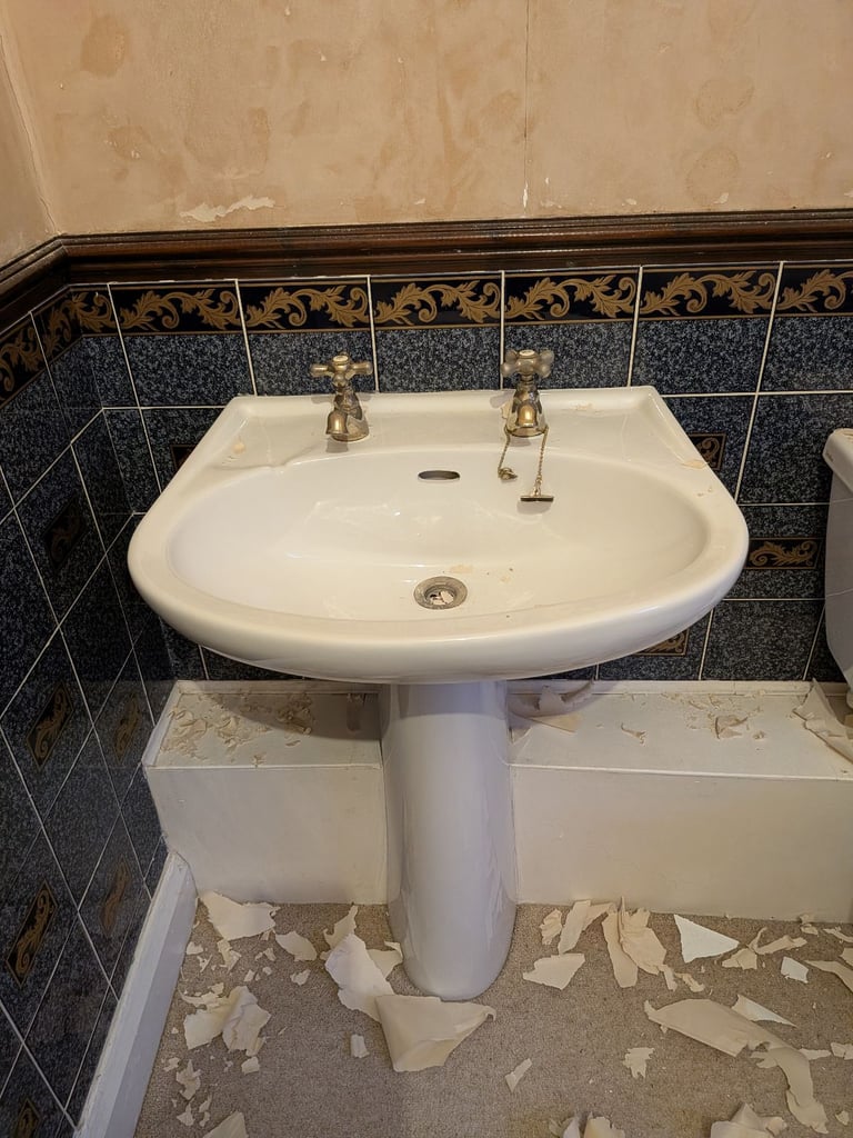 image for Basin with gold taps