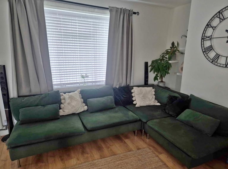 SÖDERHAMN Corner sofa, 4-seat Tallmyra dark green