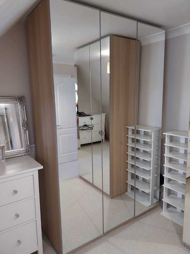 image for Tall Mirror Fronted Wardrobe For Sale