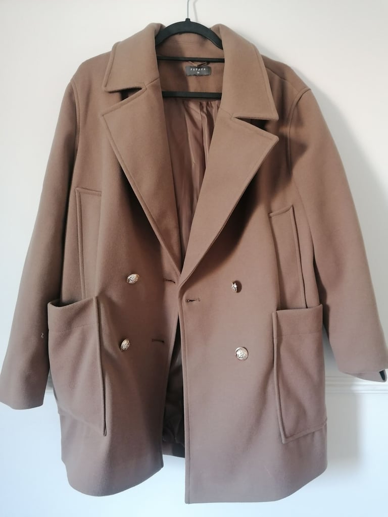 image for Chic Camel Double-Breasted Coat – Timeless & Elegant