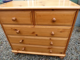 Five Drawer(three plus two) Pine Chest of Drawers