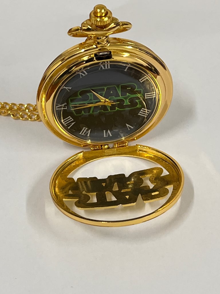 Brand New Star Wars Gold Pocket Watch with Chain