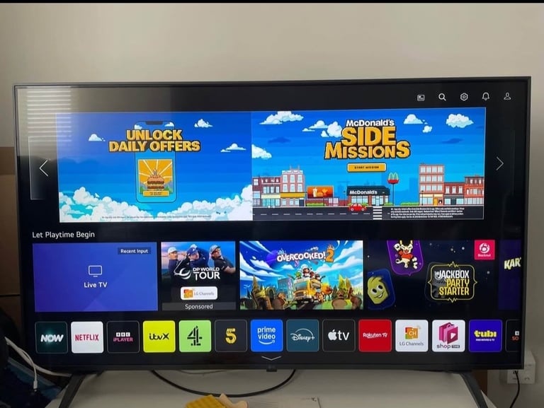 55"LG 4K ULTRA UHD HDR SMART WIFI LED TV PERFECT WORKING WITH REMOTE,STAND,APPS 215£