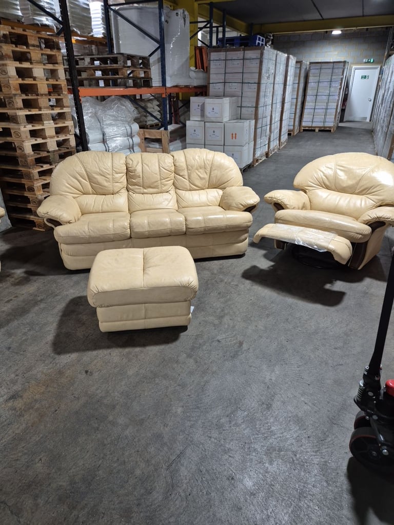 image for Leather 3-piece sofa
