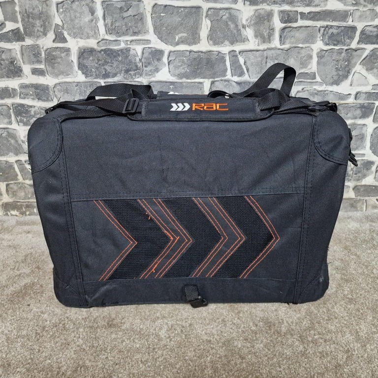 RAC Foldable Pet Carrier Crate – Black with Orange Trim