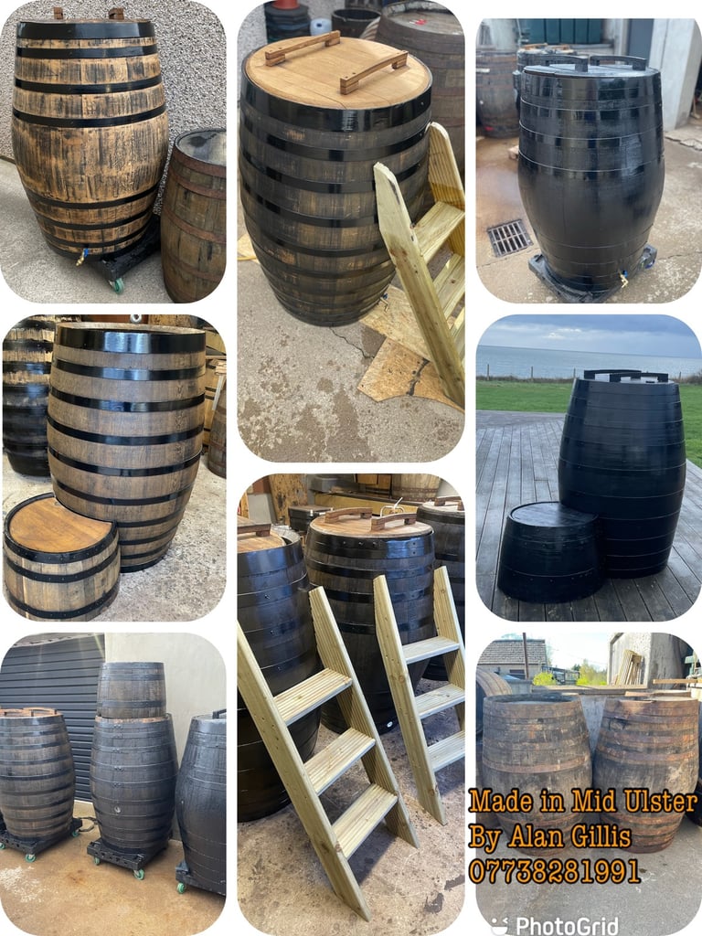 Wine barrel drinks display cabinet 