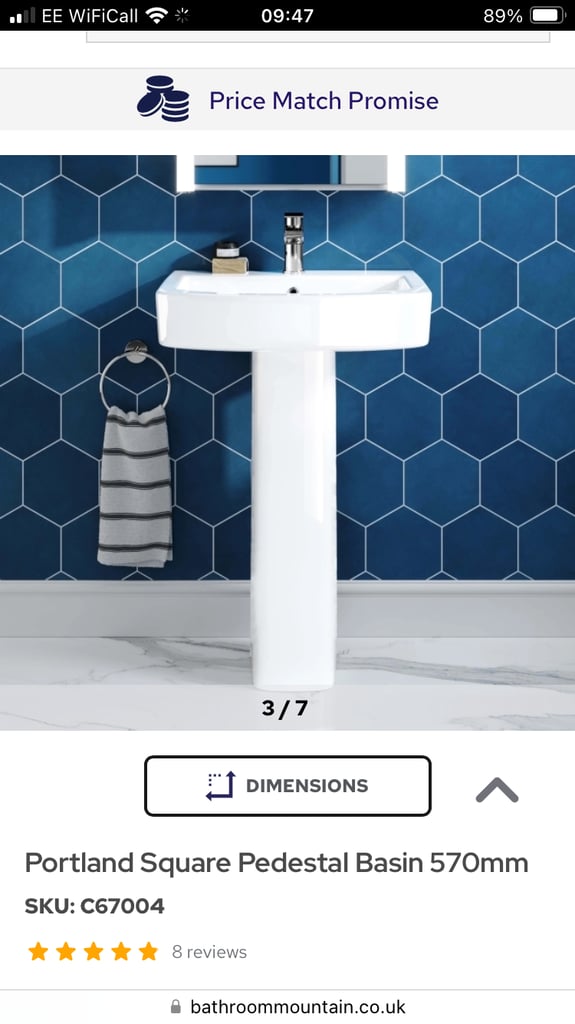 image for Brand new pedestal basin (Portland)