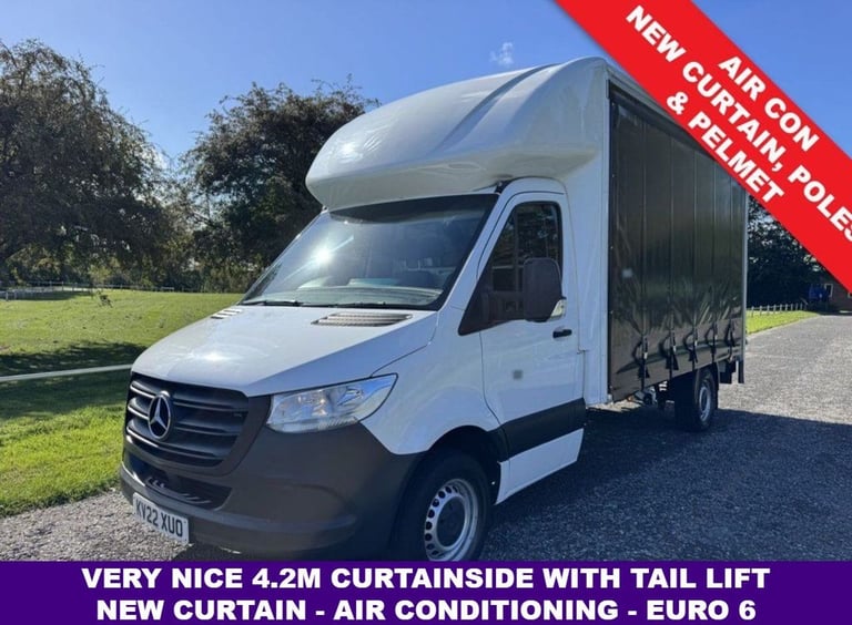 2022 Mercedes-Benz Sprinter 2.1 314Cdi 3.5t. Lwb 4.2m One Side Curtainside Tail Lift, Air Con, Eu...