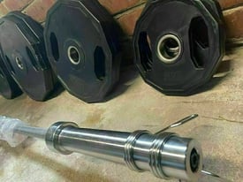  Weight plates, barbell, gym, dumbbells