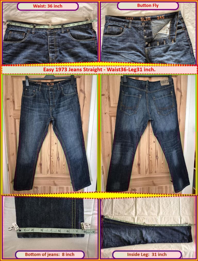 image for Mens Easy 1973 Jeans Straight - Waist36-Leg31 inch.