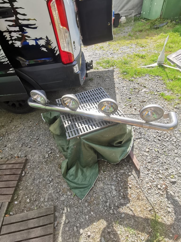 Stainless steel spot light bar and lights