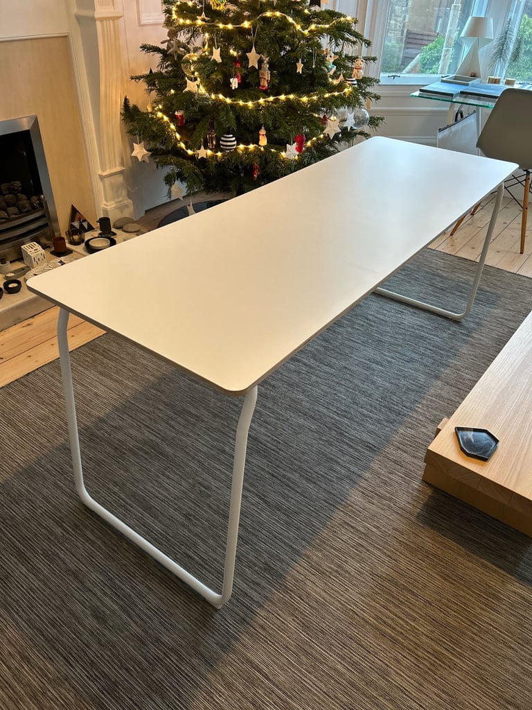Ikea dining table - white - with foldable legs for easy storage 
