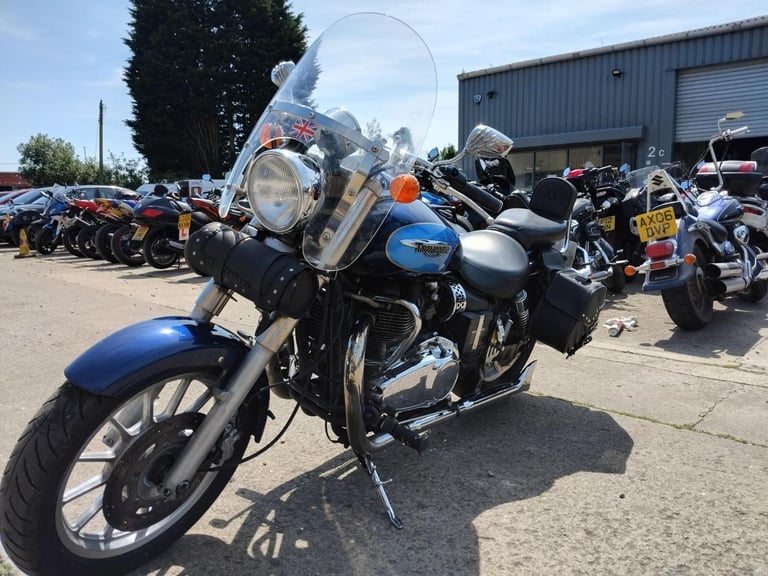 2007 57 TRIUMPH BONNEVILLE AMERICA 865 BLUE CLASSIC CUSTOM CRUISER PANNIERS