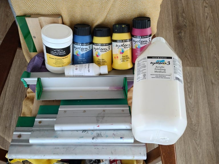 Screen Print Supplies Job Lot : Screens, Inks, Medium, Squeegees
