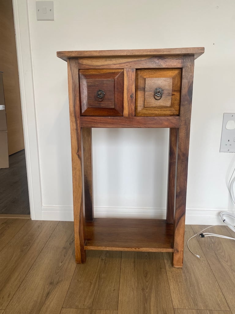 Vintage hardwood hall / console table