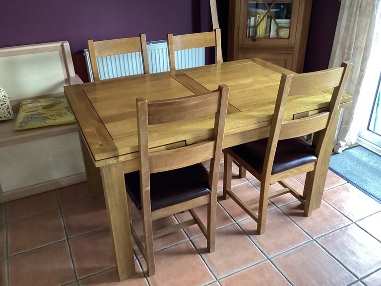 image for Dining Table and 4 chairs OakFurnitureLand