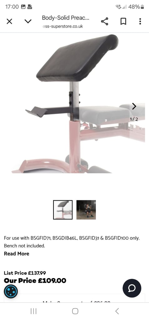Body solid preacher attachment 