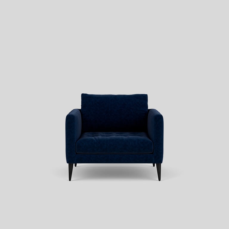 Conran Shop Blue velvet large armchair 