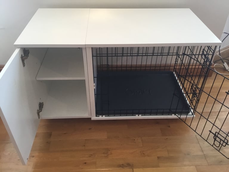 Omlet Fido Studio 24 Inch White Dog Crate With Cupboard