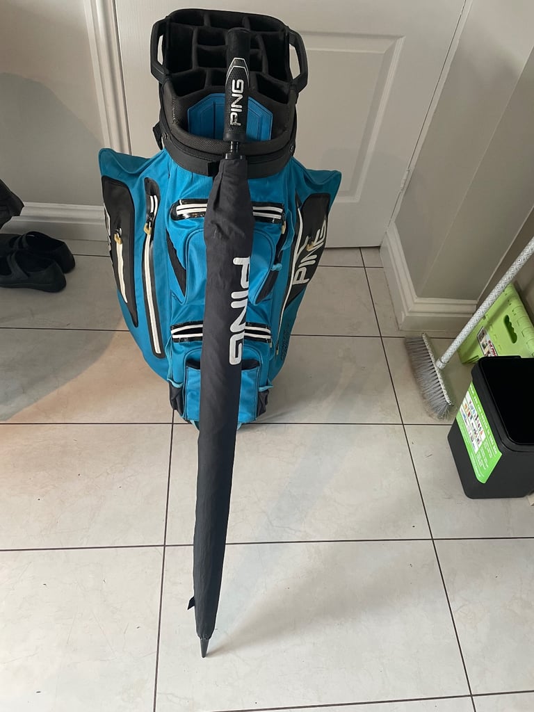 Ping Pioneer monsoon light cart bag with a large ping brolly
