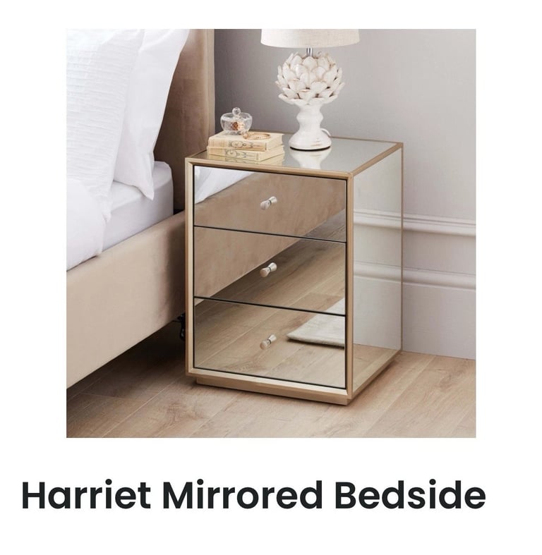 Pair of mirrored bedside tables 