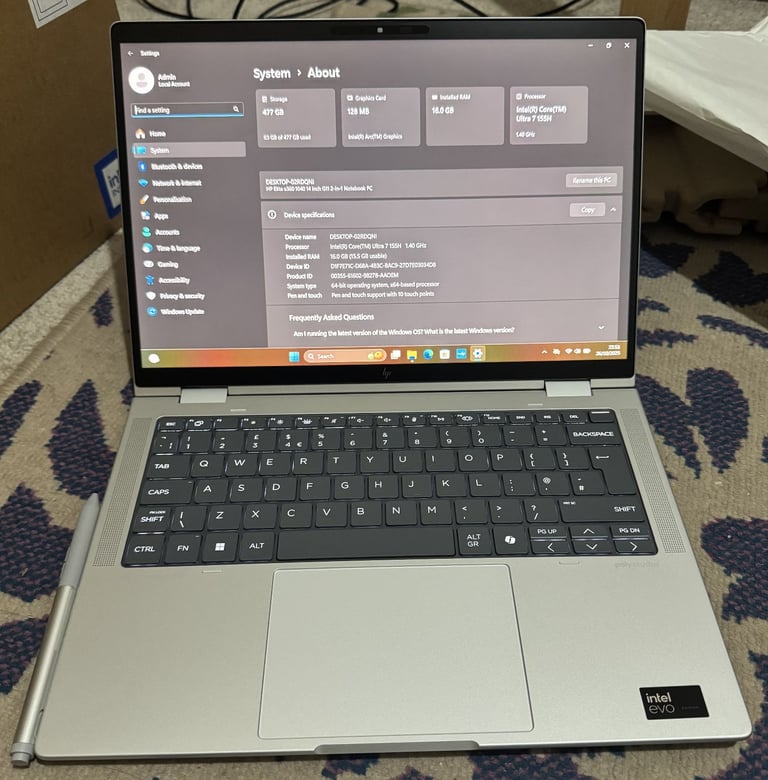 NEW HP Elite x360 1040 14 inch G11 2-in-1 | W11 Pro | 512GB SSD | 16GB Ram | Intel Core Ultra 7