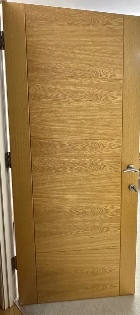 image for Blonde Oak Internal Fully Finished Endure Laminate Ladder FD30 Fire Door