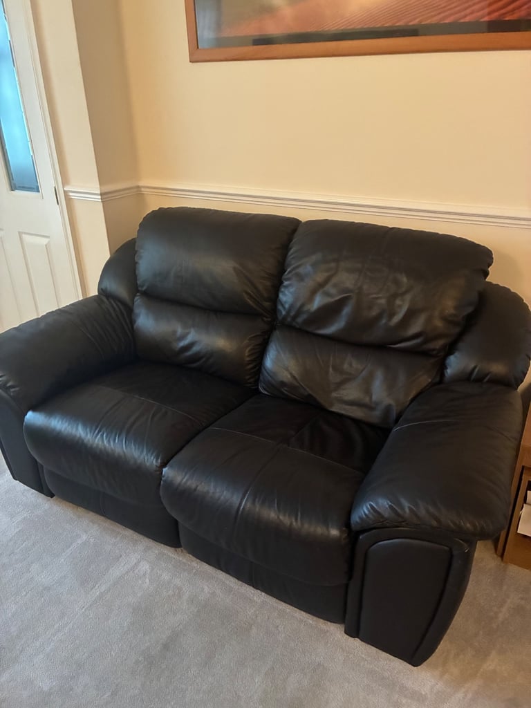 image for Leather 3 piece suite dark brown/ black