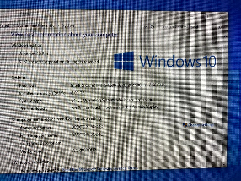 Computer Dell i5 6th gen 