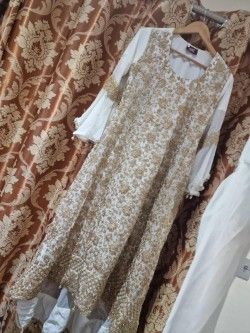 white gold chiffon 2 pce suit 