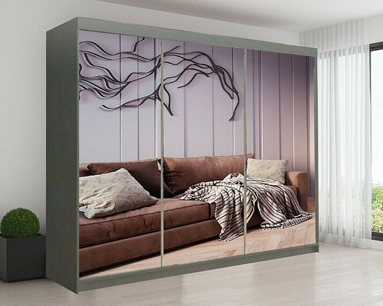 SALE ON Brand New 3/2 Doors Sliding Wardrobe Matte Finish with Mirrors in 6 diff Sizes