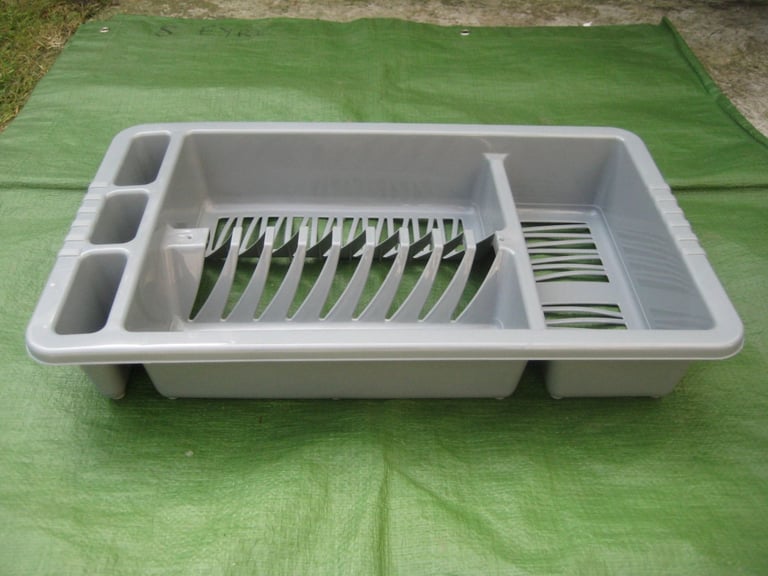 image for Brand New Grey Plastic Kitchen Cutlery and Crockery Drainer for Only £2.00