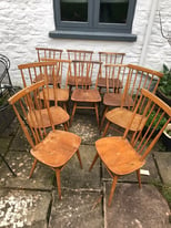 Job lot of 10 Ercol dining chairs