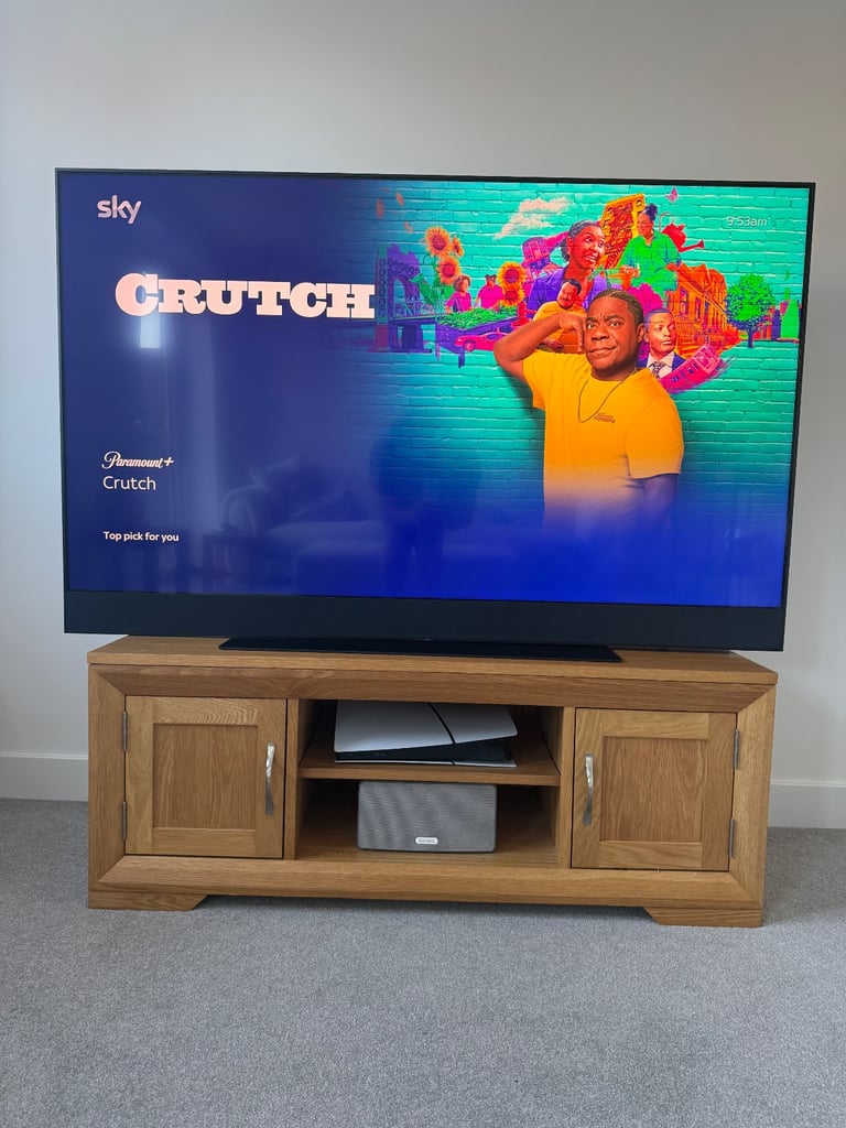 image for TV Unit - Solid Oak Bevel [Oak Furniture Land]