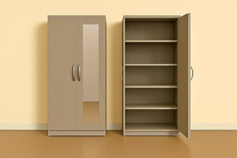 image for 2 Door Wardrobe with Mirror & Inside shelves For Sale. COD..