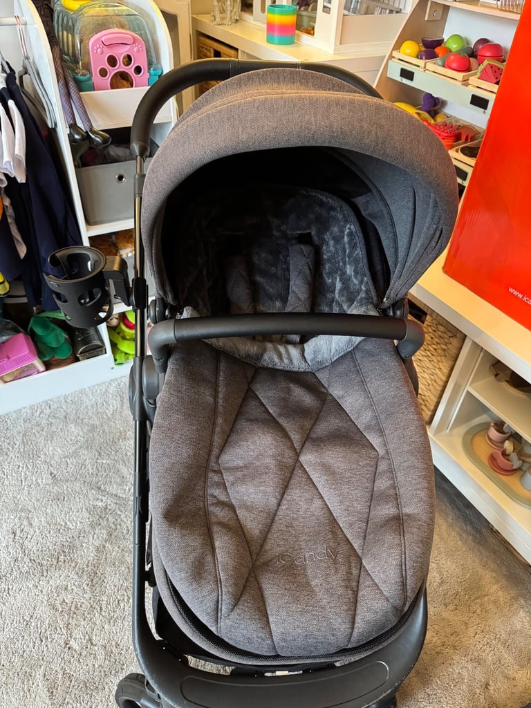 Icandy orange pushchair & carrycot with accessories