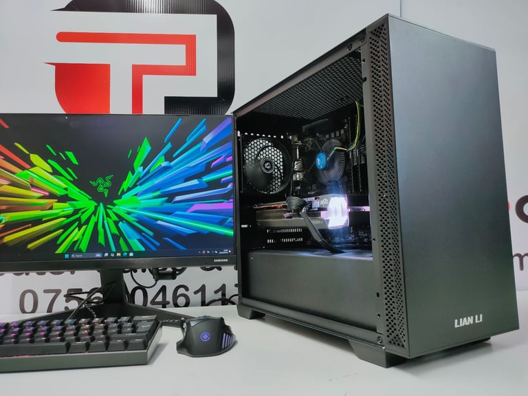 image for Christmas Club Gaming Computer PC Desktop Tower Setup with Monitor | i5 11th | 16GB RAM | RX 6600 XT
