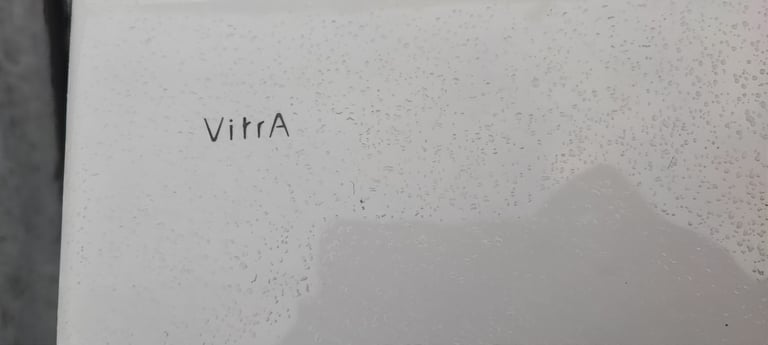 1200 X 470MM WHITE RESIN COUNTERTOP WITH 2 X 1TH VITRA CERAMIC COUNTER TOP BASINS - RRP £595