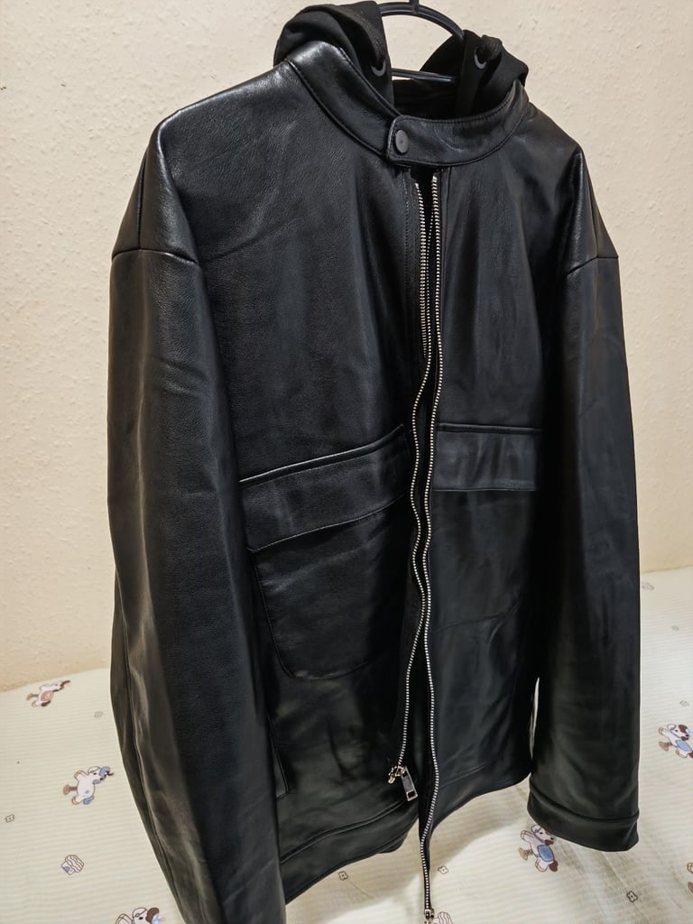very handsome male leather jacket