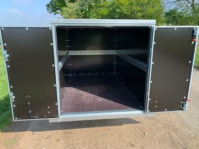 Box Trailer 7' x 4' x 4' in Black or White with Lockable Doors 750kgs - Tickners Eco