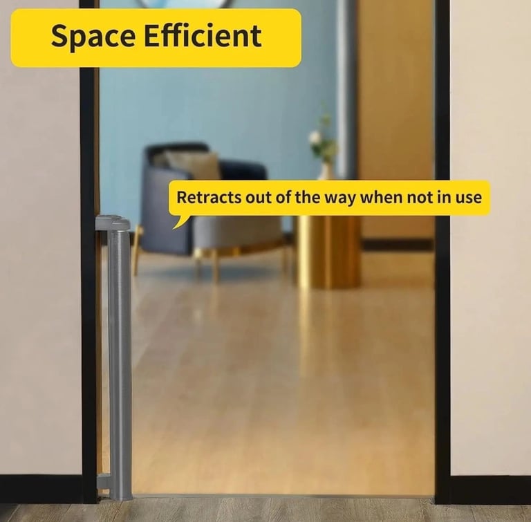 Retractable Pet Dog Gate Safety Guard Folding Baby Toddler Stair Gates Isolation