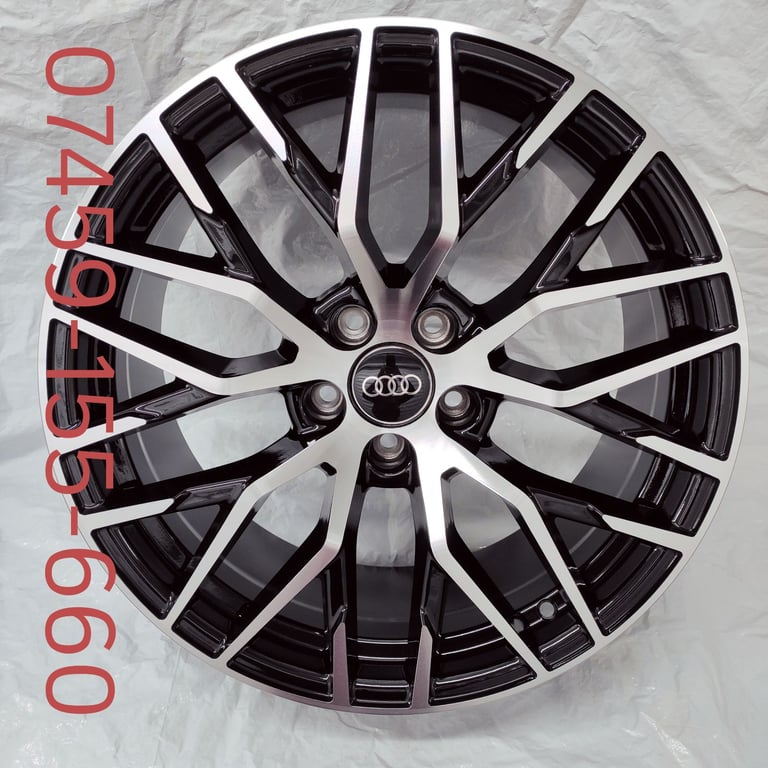 4X NEW ALLOY WHEELS (20" INCH ALLOYS) BLACK DCUT R8 AUDI A4 S4 A5 S5 S6 A6 A7 A8 TT Q5 Q7 Q3 Q4