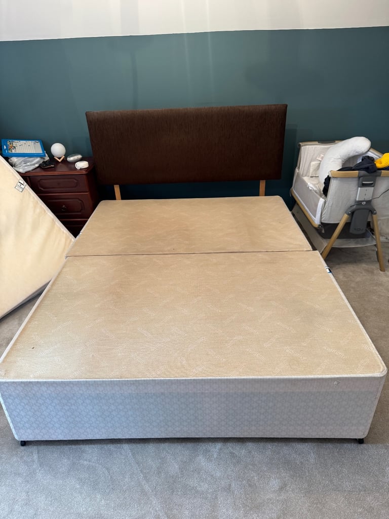 image for King bed frame divan with headboard