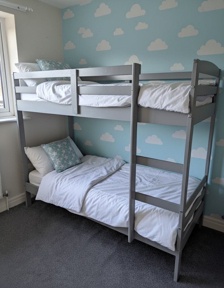 Bunk bed with mattresses