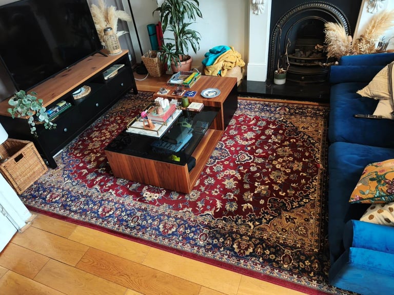 TV bench, black-brown/light brown, Ikea HEMNES
