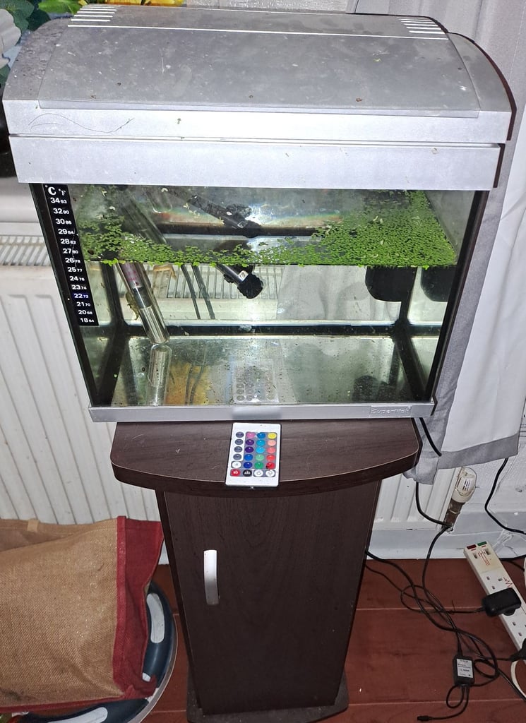 image for Fish tank with stand, light, pump and heater.