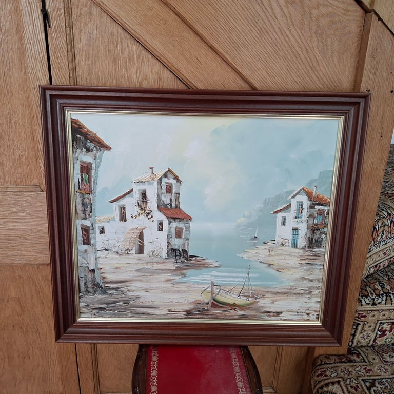 image for Painting of a Harbor - signed