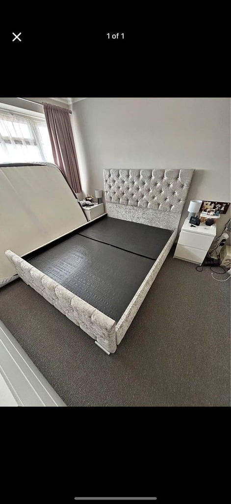 image for King size bed with mattress for £150