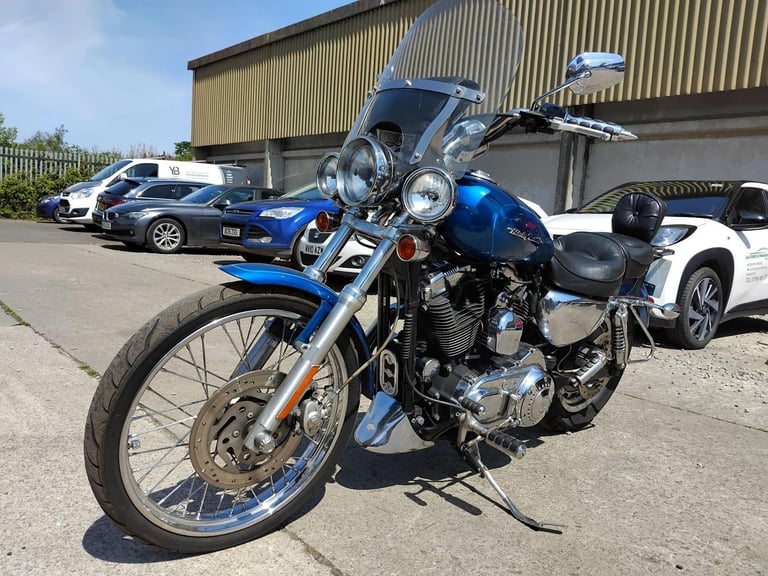 2005 05 HARLEY DAVIDSON XL 1200 C XL1200 CUSTOM SPORTSTER BLUE CUSTOM CRUISER