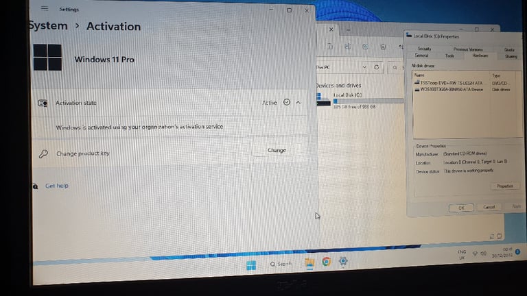 SSD S128,256,GB,HDD 250,GB 3.5 FOR LAPTOP/PC WITH WINDOWS 11+OFFICE 2019 WORKS ON ANY PC/LAPTOP